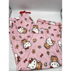 Hello Kitty Snowman Pajama Pink Cuffed Pants Only HTF - New Without Tags